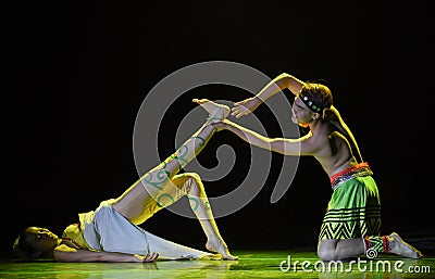 Little taste-Tree wrapped rattan-The national folk dance Editorial Stock Photo