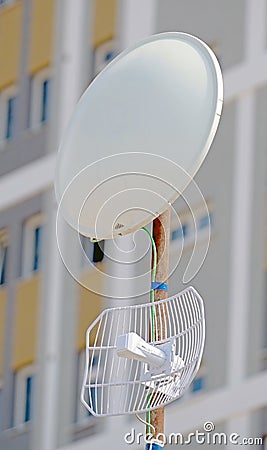 Little telecommunication antenna Stock Photo