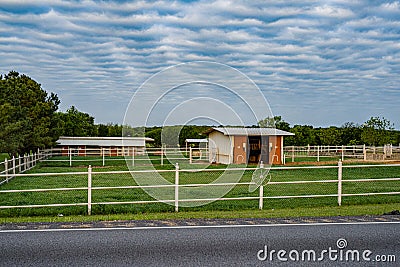 Little Texas Farm Life Fenced In Stock Photo