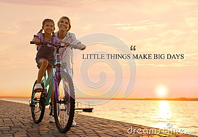 Little Things Make Big Days. Motivational quote reminding that moments of joy building up happy life or small things every day Stock Photo