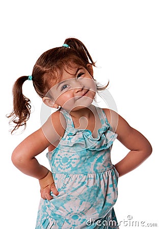 Little toddler girl attitude Stock Photo