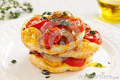 Little Tomato Tart. Stock Photo