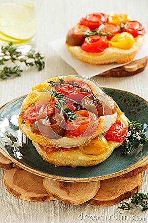 Little Tomato Tart. Stock Photo