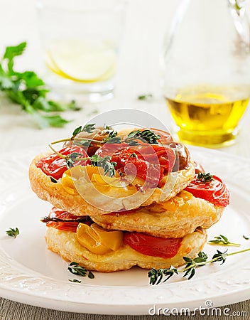 Little Tomato Tart. Stock Photo