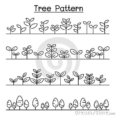 Little Tree pattern Landscape , shrub background vector llustration Vector Illustration