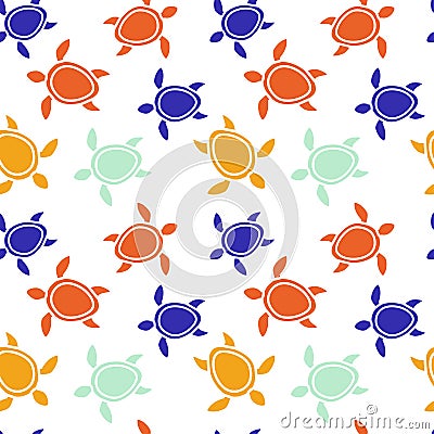 Little turtles pattern Vector Illustration
