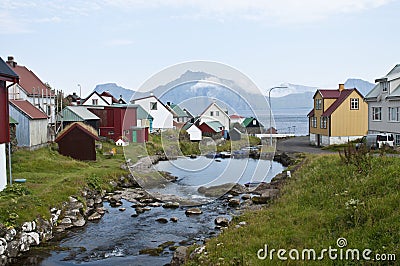 Little village in Faroe Islands Stock Photo