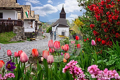 Little village HollÃ³kÅ‘ Holloko spring time in Hungary famous for easter celebration and its old traditional hungarian Stock Photo