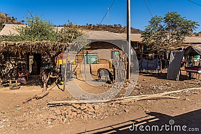 Village in the the Simien Mountains National Park in Northern Ethiopia Editorial Stock Photo