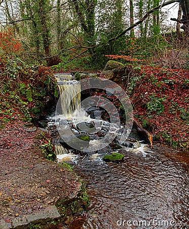 Little waterfall, Water cascade, nice Stock Photo