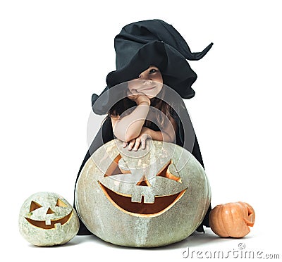 Little witch wondered Stock Photo