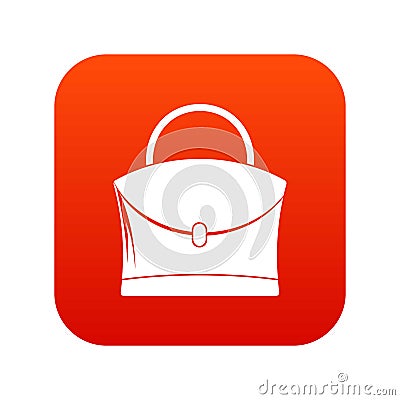 Little woman bag icon digital red Vector Illustration