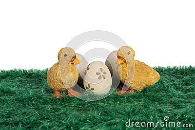 Little yellow Easter ducklings Stock Photo