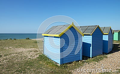 Littlehampton Beach Huts Stock Photo