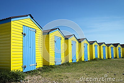Littlehampton Beach Huts Stock Photo