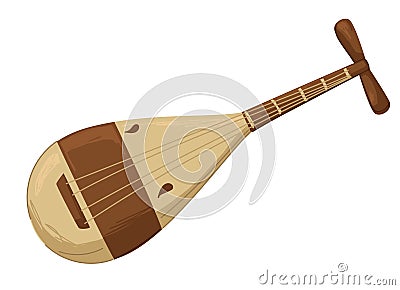 Liuqin string music instrument of China, culture Vector Illustration
