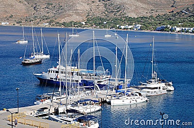 Livadia harbour, Tilos Editorial Stock Photo