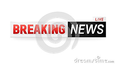 Live breaking news banner Vector Illustration