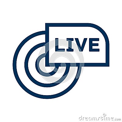 Live broadcast line icon. Reportage, webcast concept symbol Vector Illustration