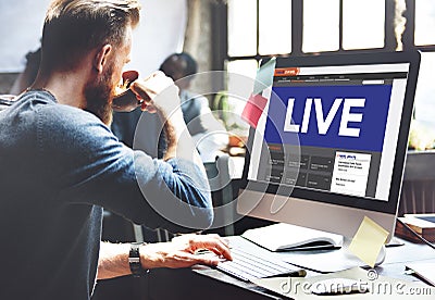 Live Broadcast Media News Online Concept Stock Photo