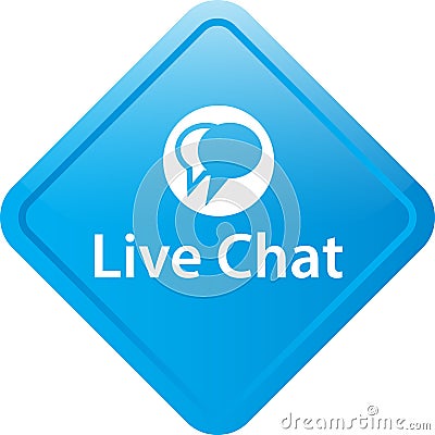 Live chat icon web button Cartoon Illustration