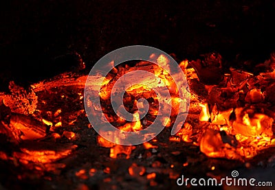 Live coals Stock Photo