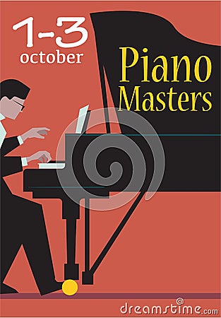 Live Concert of Piano Masters Vector Poster Vector Illustration