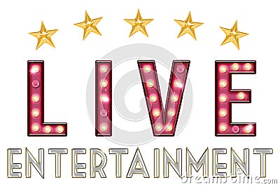 Live Entertainment Word Art Stock Photo