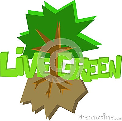 Live green concept tree image Vector Illustration