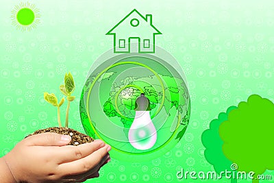 Live green Think green Love green go green concept abstract nature in green background Stock Photo