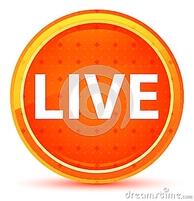 Live Natural Orange Round Button Stock Photo