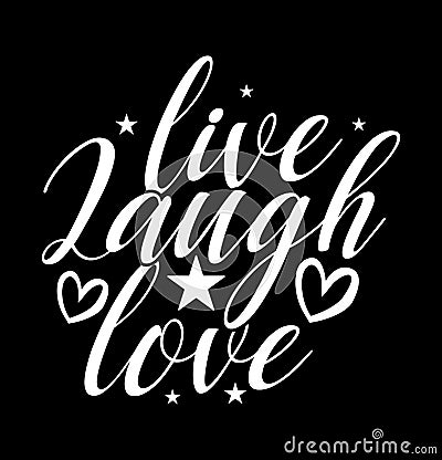 live laugh love happiness t shirt heart lover Vector Illustration