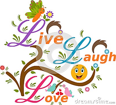 Live Laugh Love illustration Cartoon Illustration