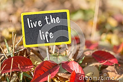 Live the life sign Stock Photo