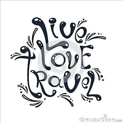 Live. Love. Travel Vector Illustration