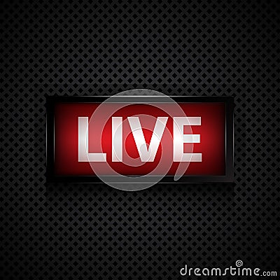 Live message studio sign Vector Illustration