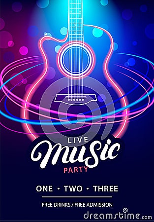 Live Music Party design template Vector Illustration