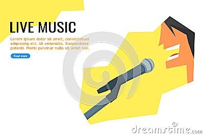 Live Music Poster Vector Illustration