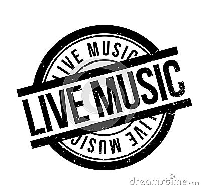 Live Music rubber stamp Vector Illustration