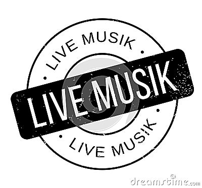 Live Musik rubber stamp Vector Illustration