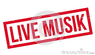 Live Musik rubber stamp Vector Illustration