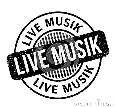 Live Musik rubber stamp Vector Illustration