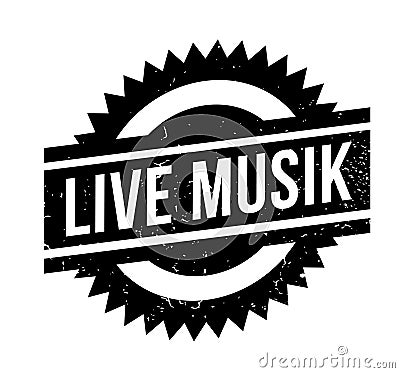 Live Musik rubber stamp Vector Illustration