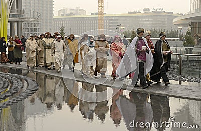 Live nativity scene at business hub, Milan, #04 Editorial Stock Photo