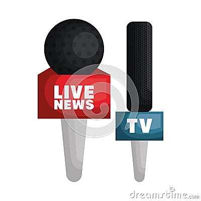 Live news microphone press Vector Illustration