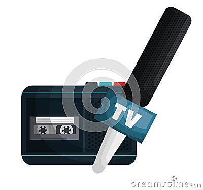 Live news radio recorder Vector Illustration