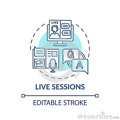 Live sessions concept icon Vector Illustration