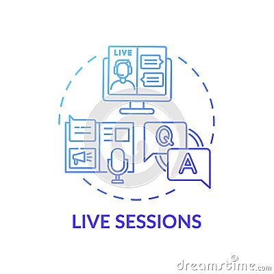 Live sessions concept icon Vector Illustration