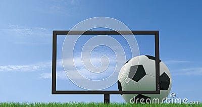 Live soccer on full hd lcd tv Stock Photo