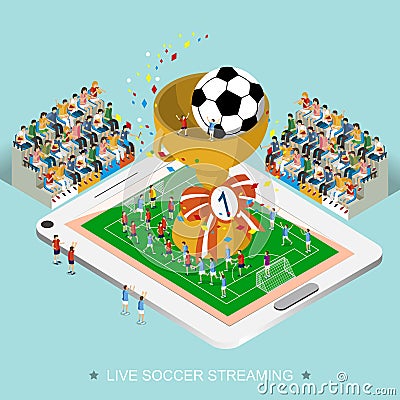 Live soccer streaming concept Vector Illustration